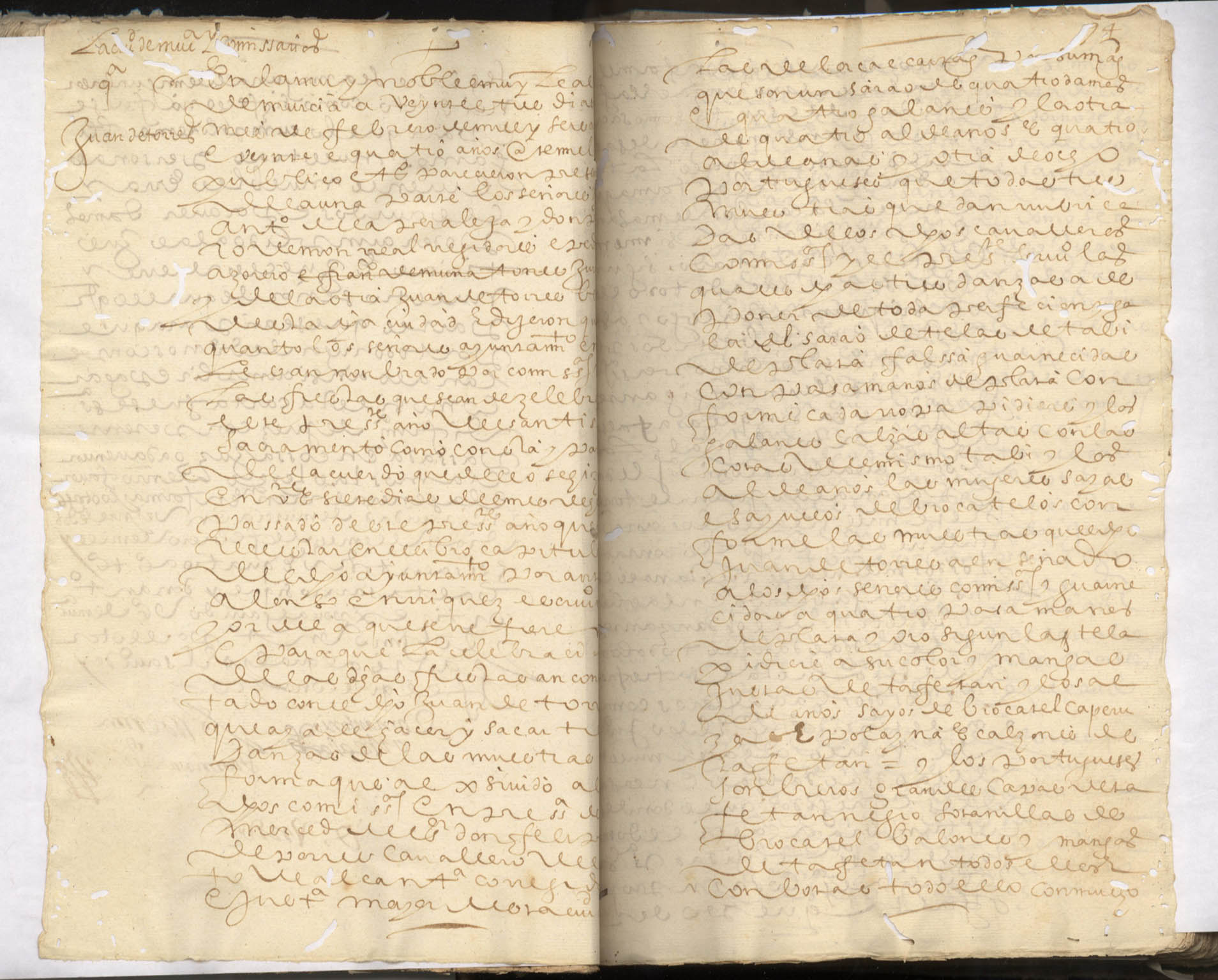 Registro de Damián de Albornoz, Murcia de 1624.
